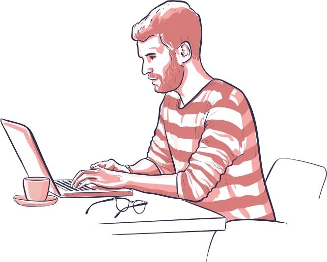 Graphic design illustration of branded business documents
