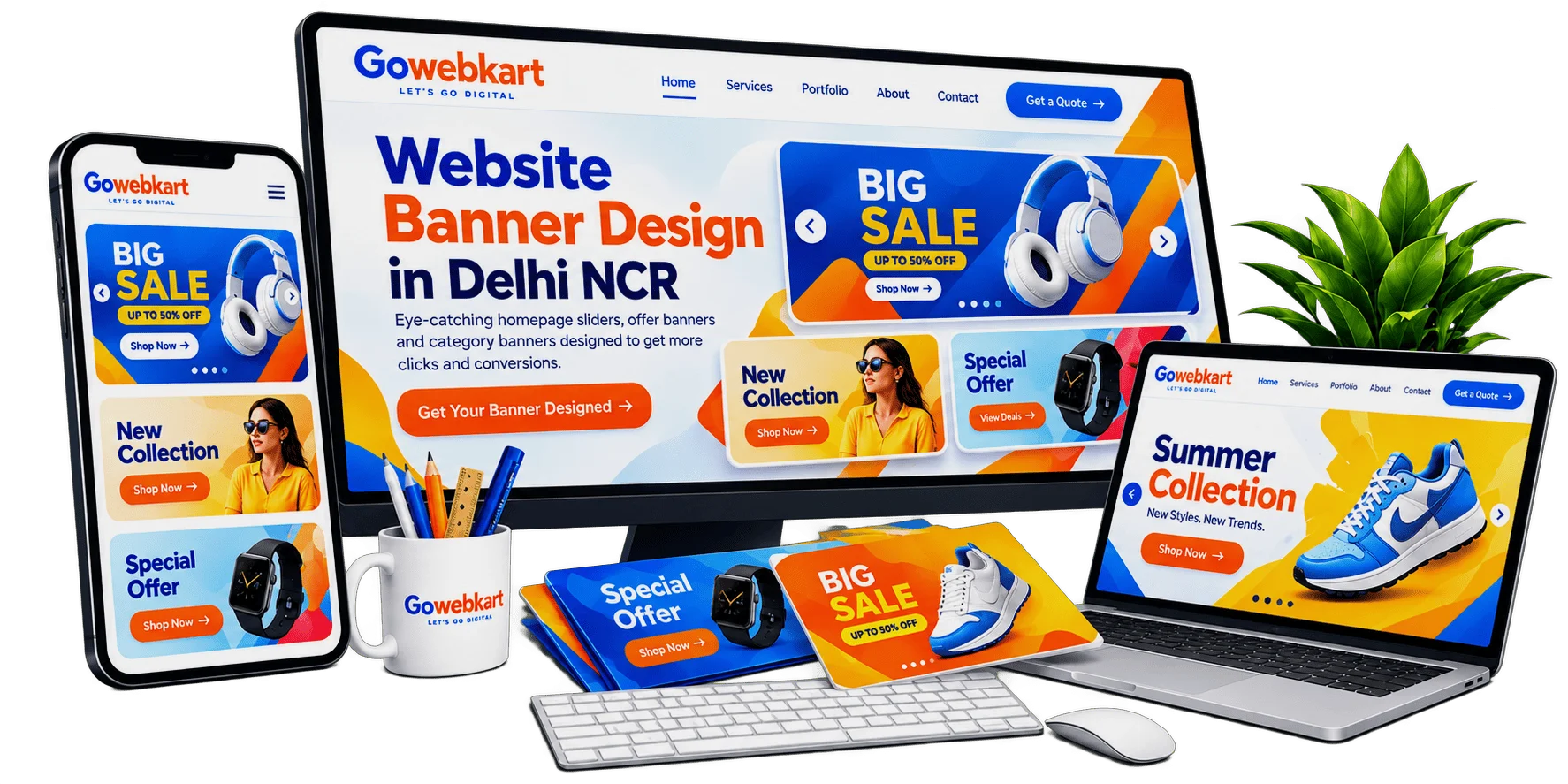 Website banner design Website banner design by Gowebkart