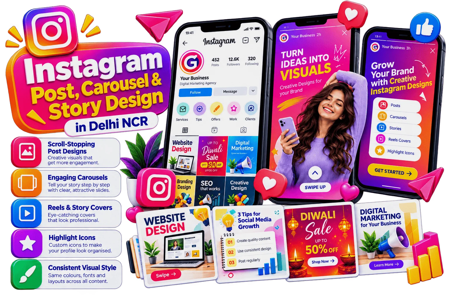 Instagram post design Instagram post and story design by Gowebkart