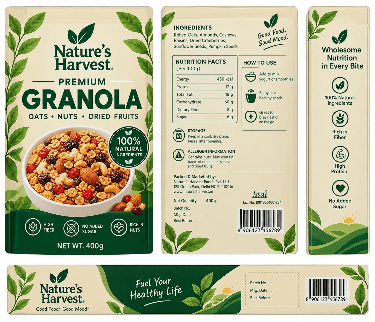 Graphic design illustration of product label artwork