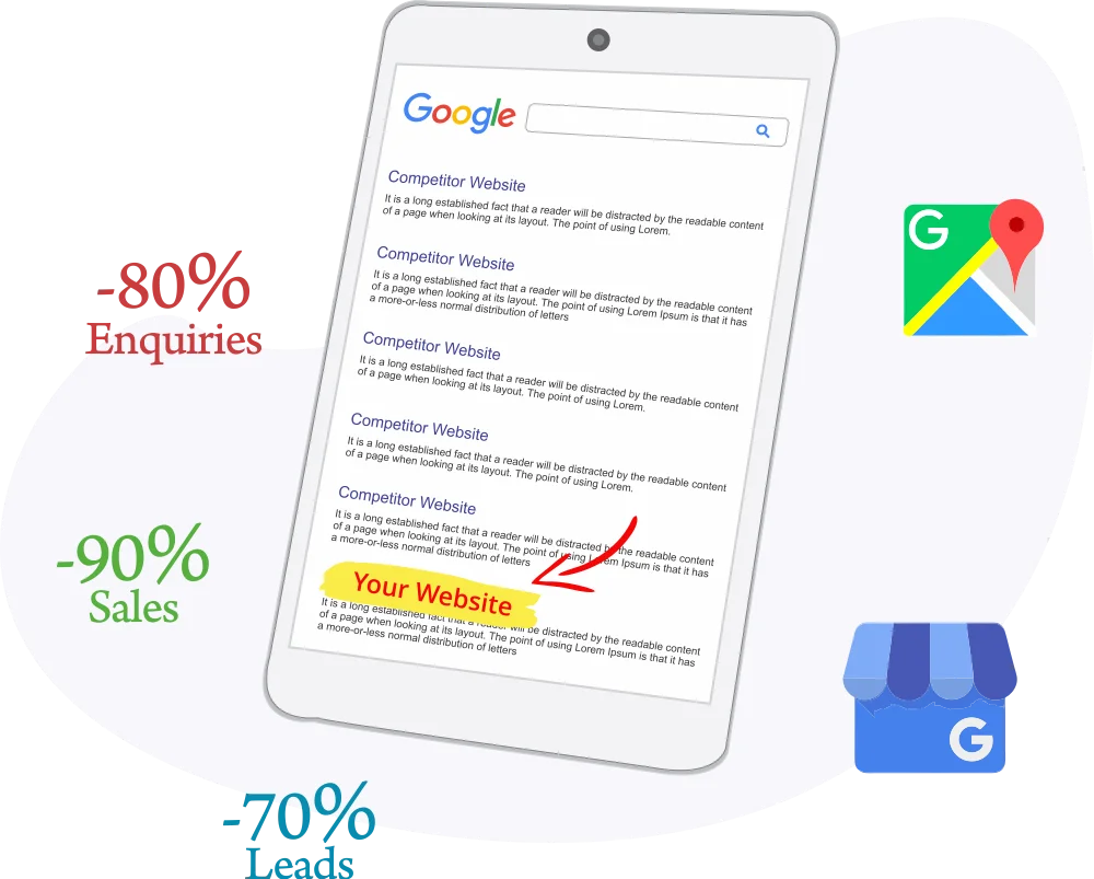 Search engine optimisation Illustration of digital marketing and search results growth