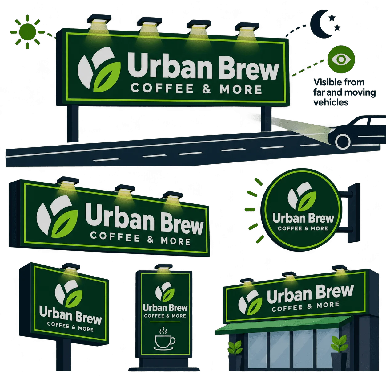 Graphic design illustration for signboard artwork