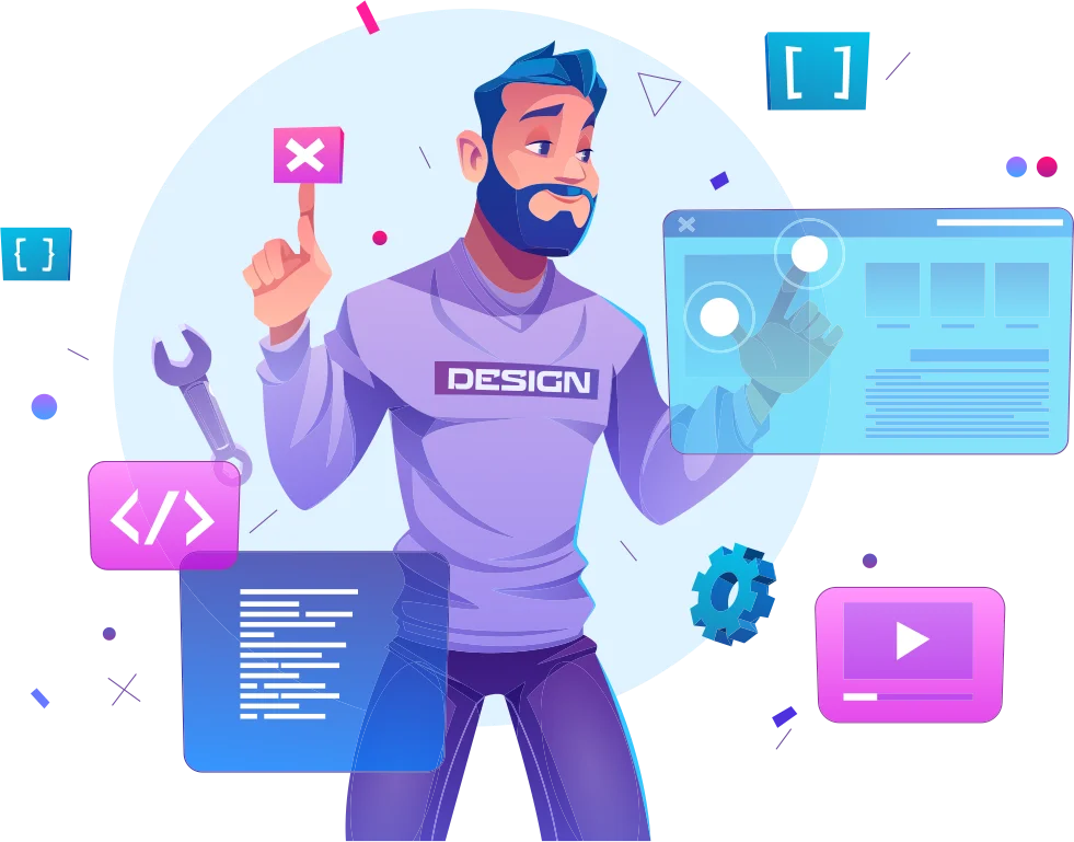Signs a website needs a redesign Illustration of a website layout being redesigned