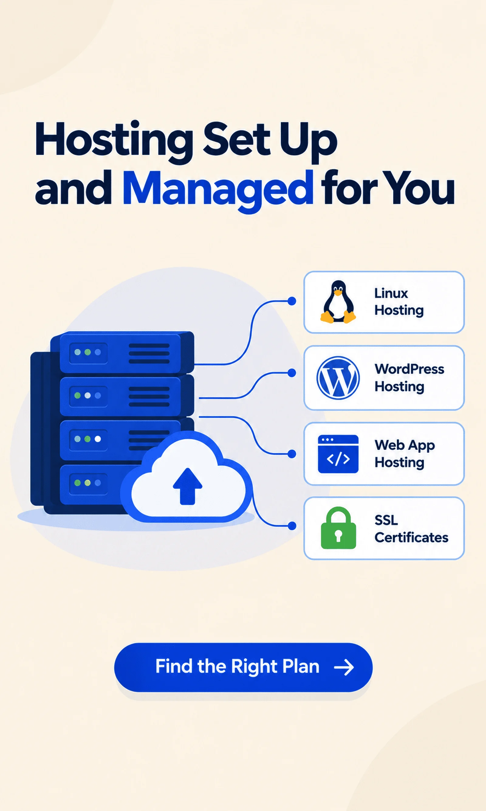 Hosting set up and managed for you – Linux, WordPress and web app hosting and SSL