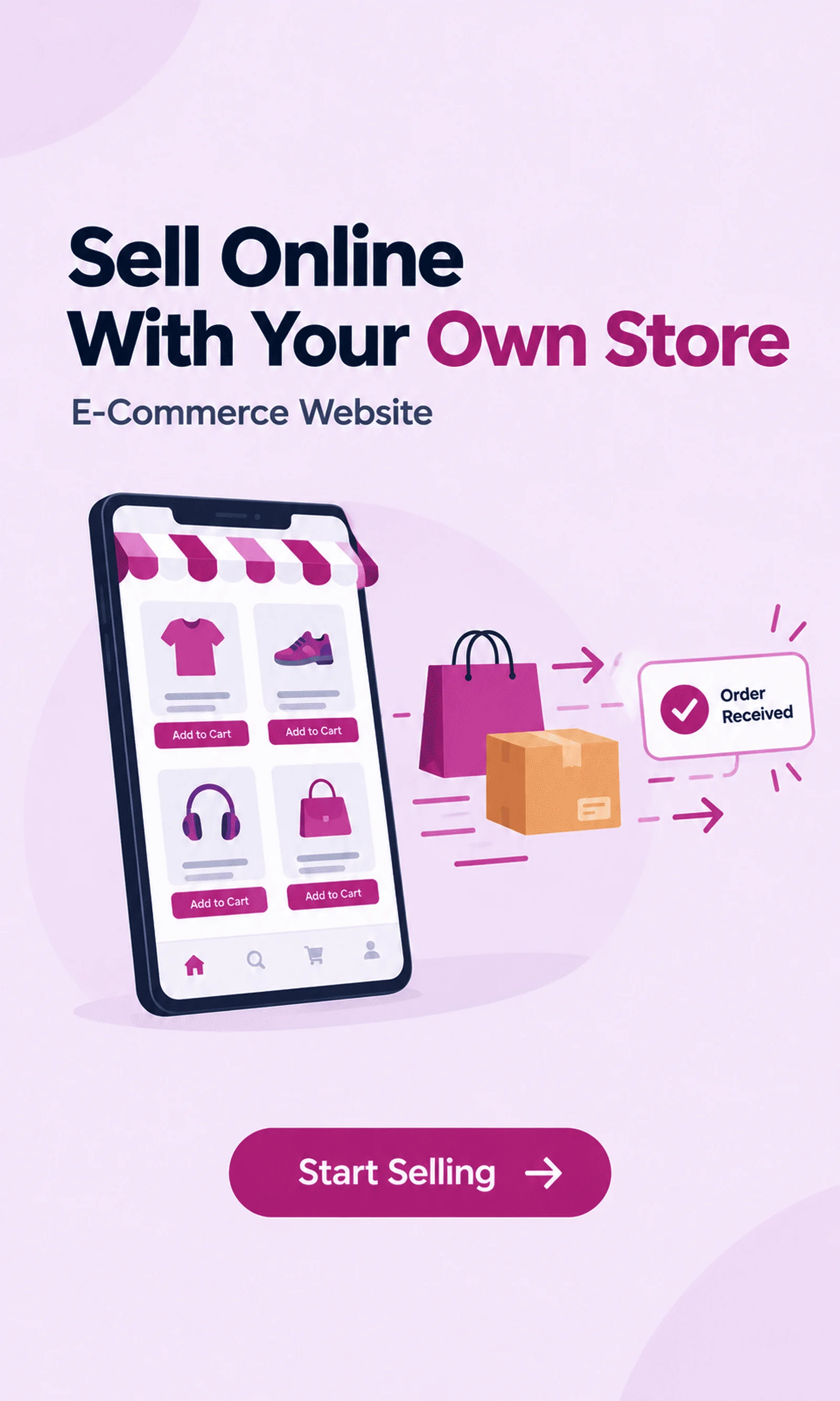 Sell online with your own store – e-commerce website