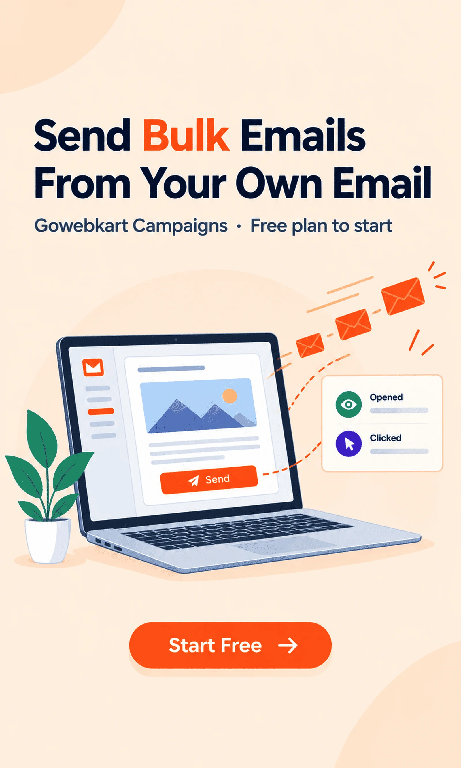 Send bulk emails from your own email – Gowebkart Campaigns, free plan to start