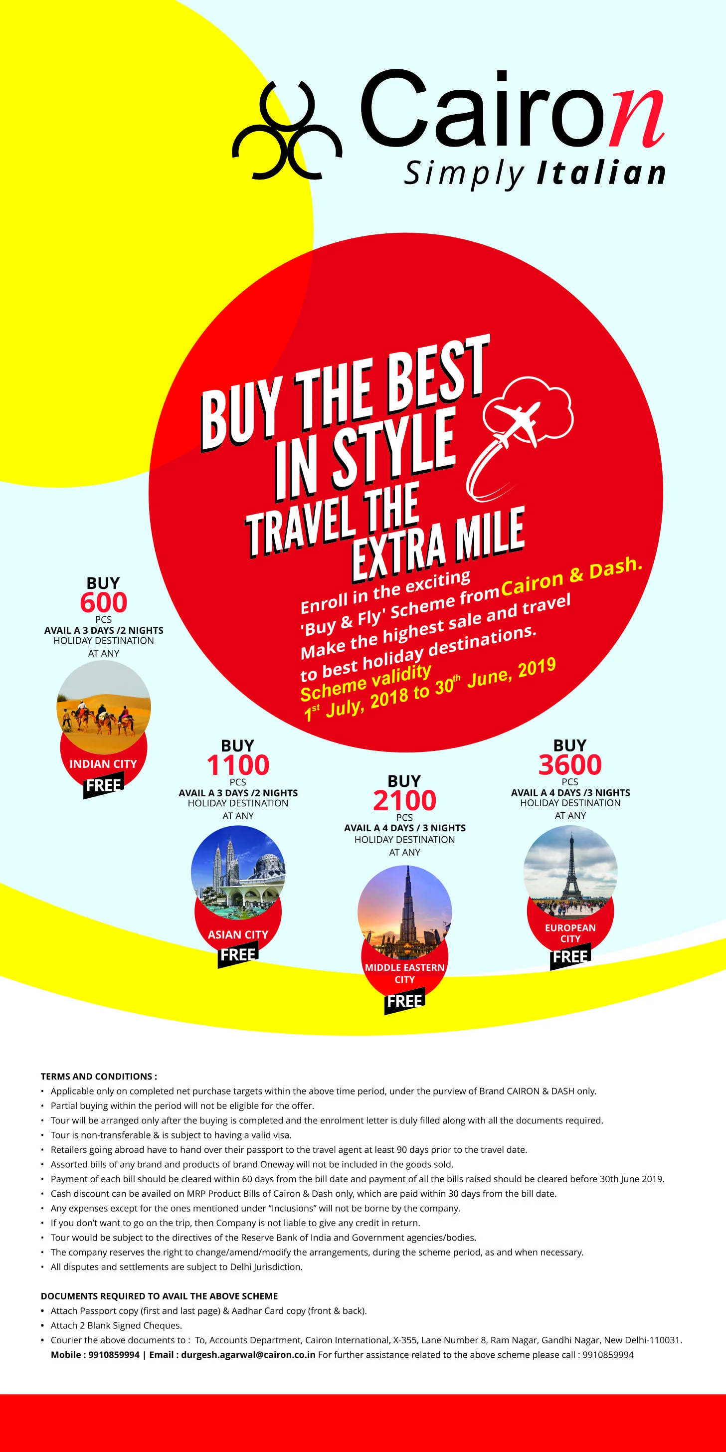 Cairon – "Buy & Fly" Scheme Standee